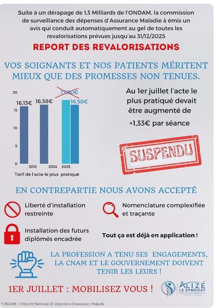 Mardi 1er juillet GREVE des kinés