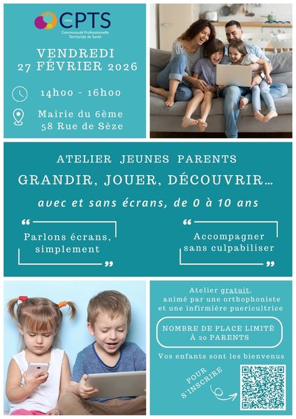 Atelier jeunes parents "Grandir, jouer, découvrir, avec et sans écrans – de 0 à 10 ans"