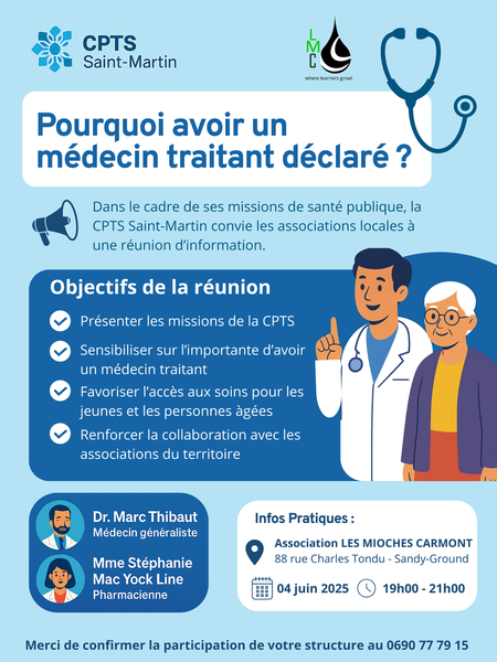 Réunion d’information - Sandy Ground : les avantages de choisir et déclarer un médecin traitant
