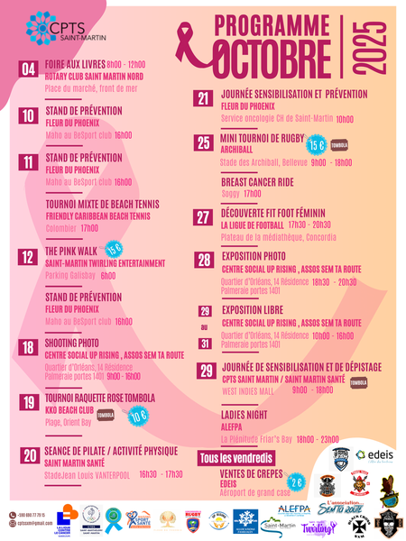 🎀  Programme Octobre Rose 2025 – CPTS Saint-Martin 🎀