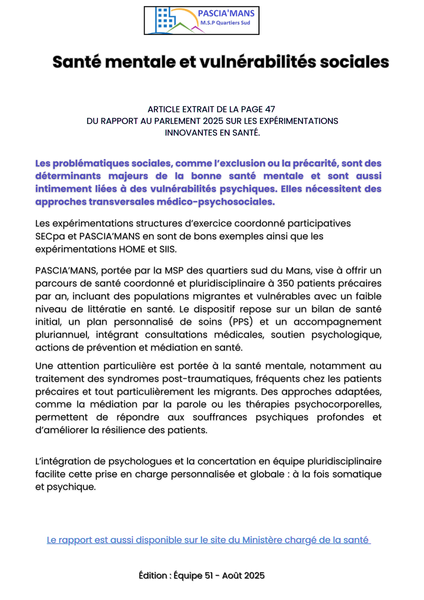  Innovation en santé : #PASCIA’MANS mise à l’honneur !