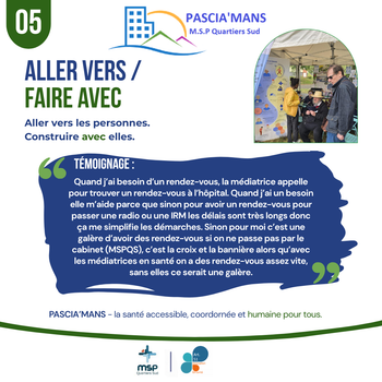 La démarche "d’Aller-Vers” et de “Faire Avec” favorise un retour durable vers les soins et l’autonomie.