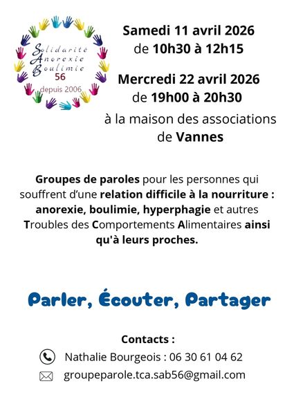 Groupe de Parole Association Solidarité Anorexie Boulimie 56