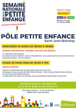 📣 Semaine nationale de la petite enfance Saint-Jean-Brévelay