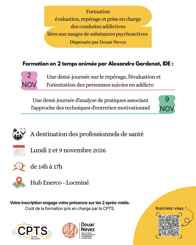 Formation évaluation, repérage et prise en charge des conduites addictives liées aux usages de substances psychoactives 