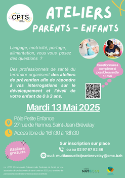 📢 Ateliers parents-enfants sur le développement de l’enfant de 0 à 3 ans - 13/05/2025 // 2ème édition !