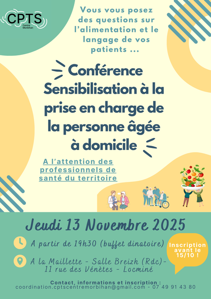 📢 2ème édition Conférence sensibilisation à la prise en charge de la personne âgée 13/11/2025