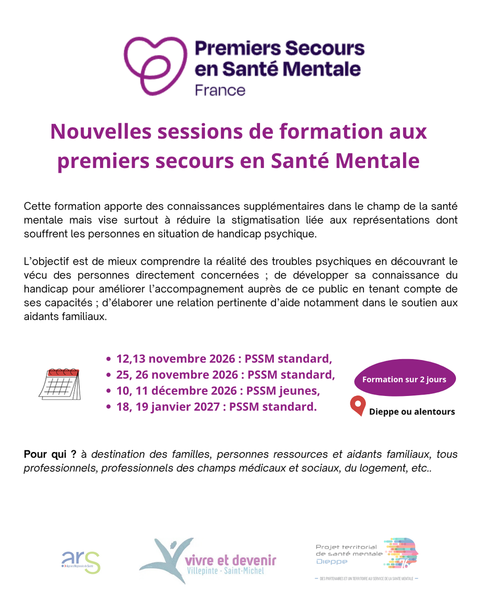 [TOUS] Formation Premiers Secours en Santé Mentale (PSSM) - spécial jeunes !