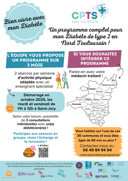 🍎🧘 Le programme "Bien vivre avec mon diabète" à Saint-Jory ! 
