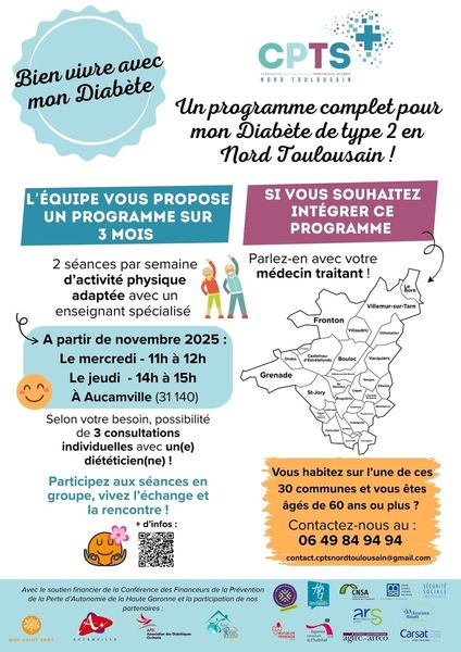 🍎🧘 Le programme "Bien vivre avec mon diabète" à Aucamville !
