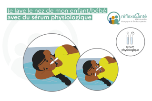 Je lave le nez de mon enfant/bébé avec du sérum physiologique